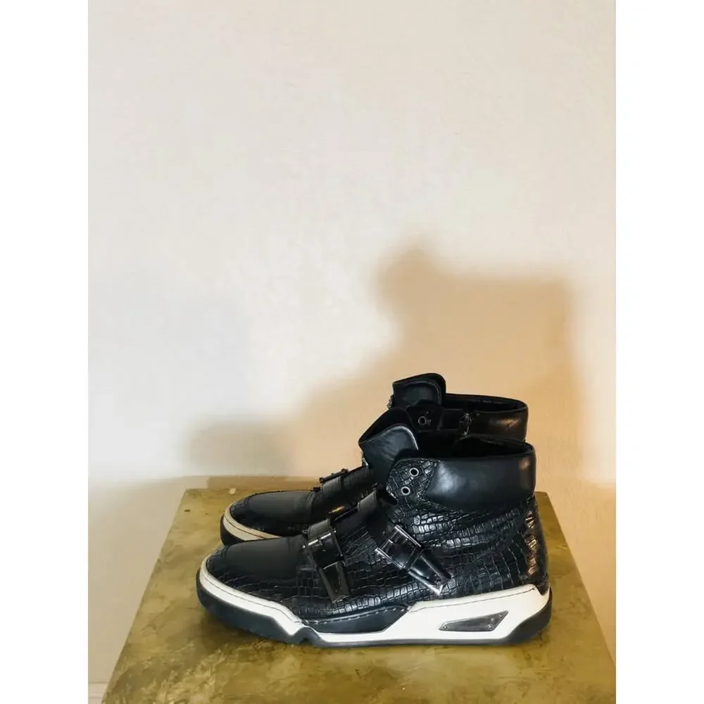 Designer high-top leather sneakers